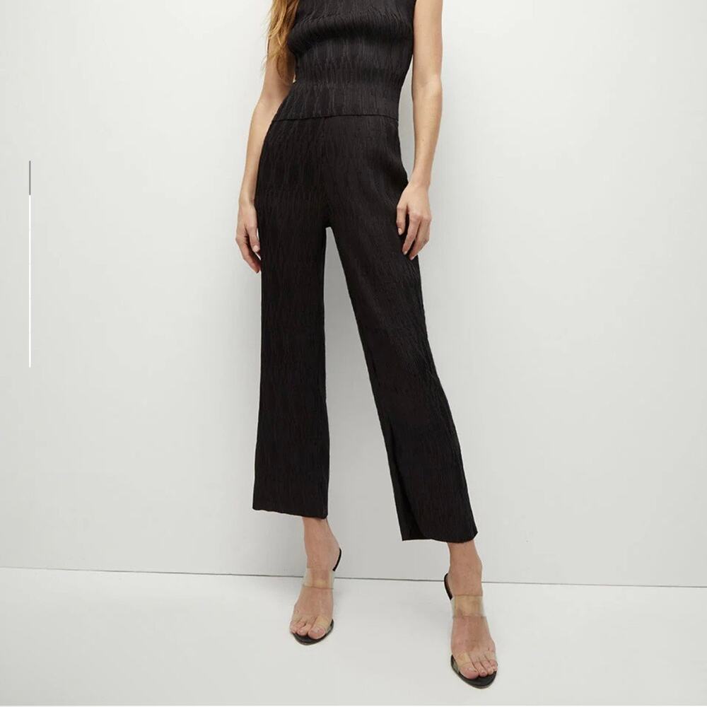 Veronica Beard Womens Pants Size S Black Joss Pants Pull On Plisse Lightweight